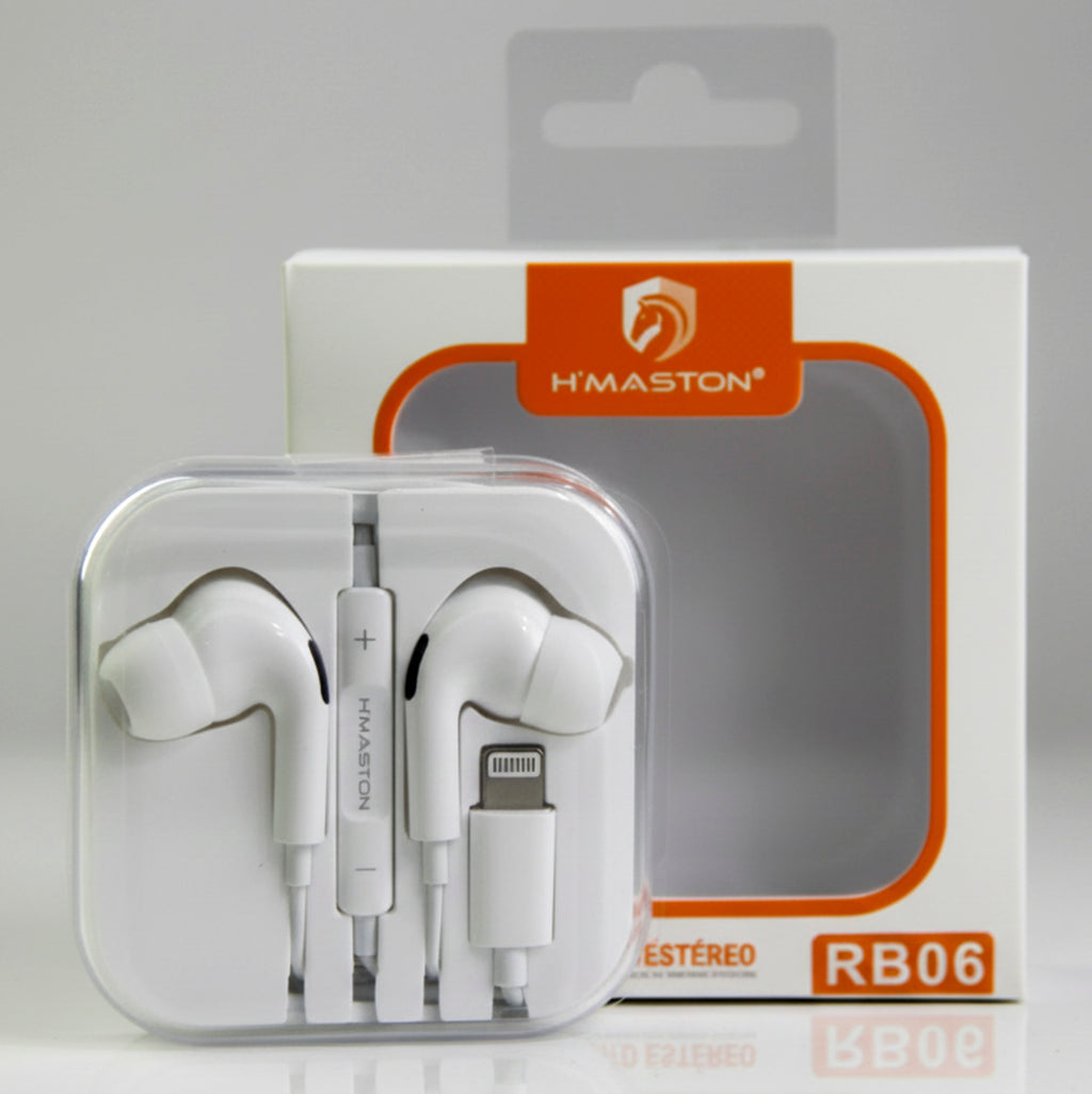 Fone de Ouvido Lightning para iPhone H'Maston RB06 com Microfone e Controle de Volume