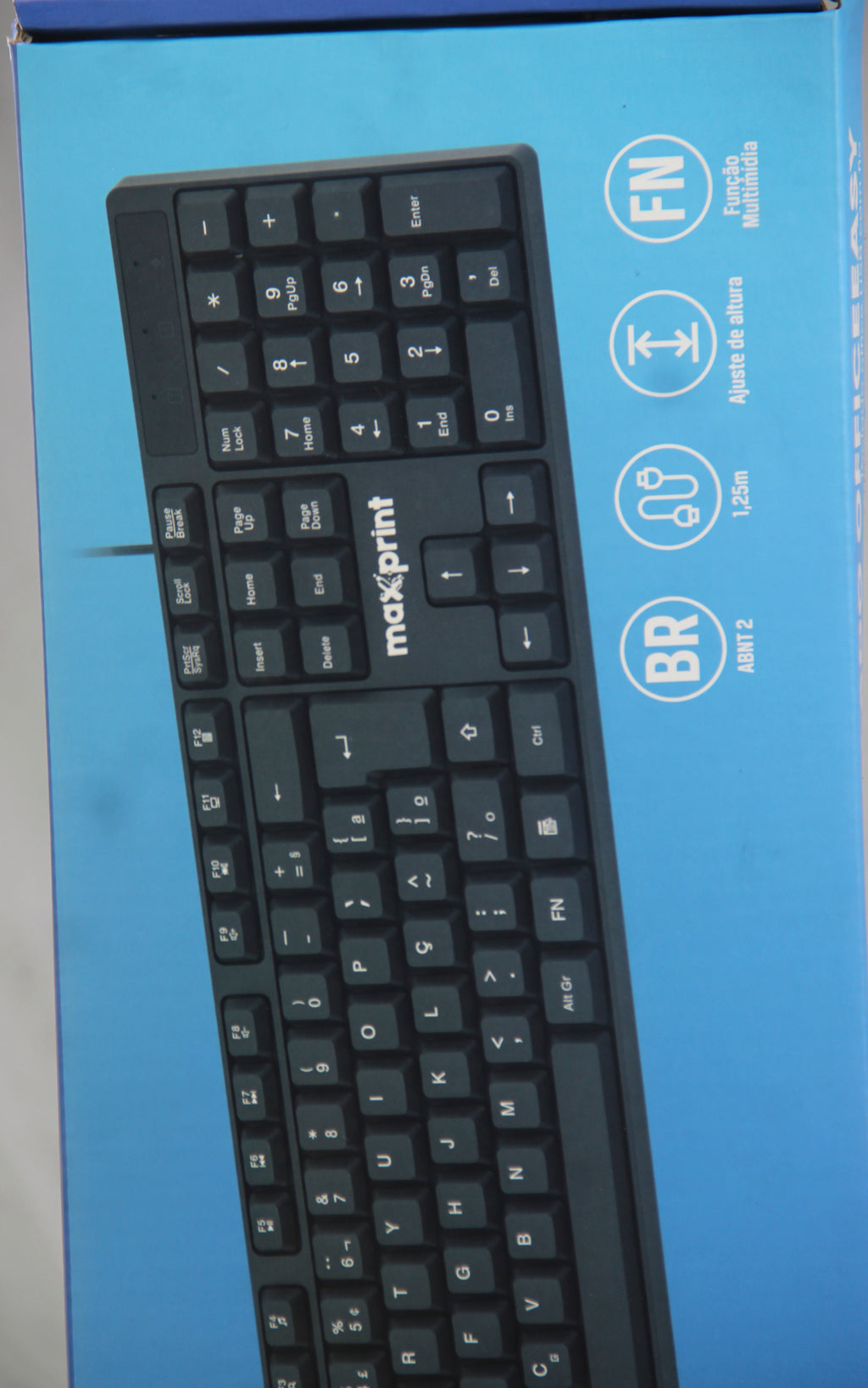 Teclado Maxprint OfficeEasy USB 2.0 ABNT2 Preto 60000153