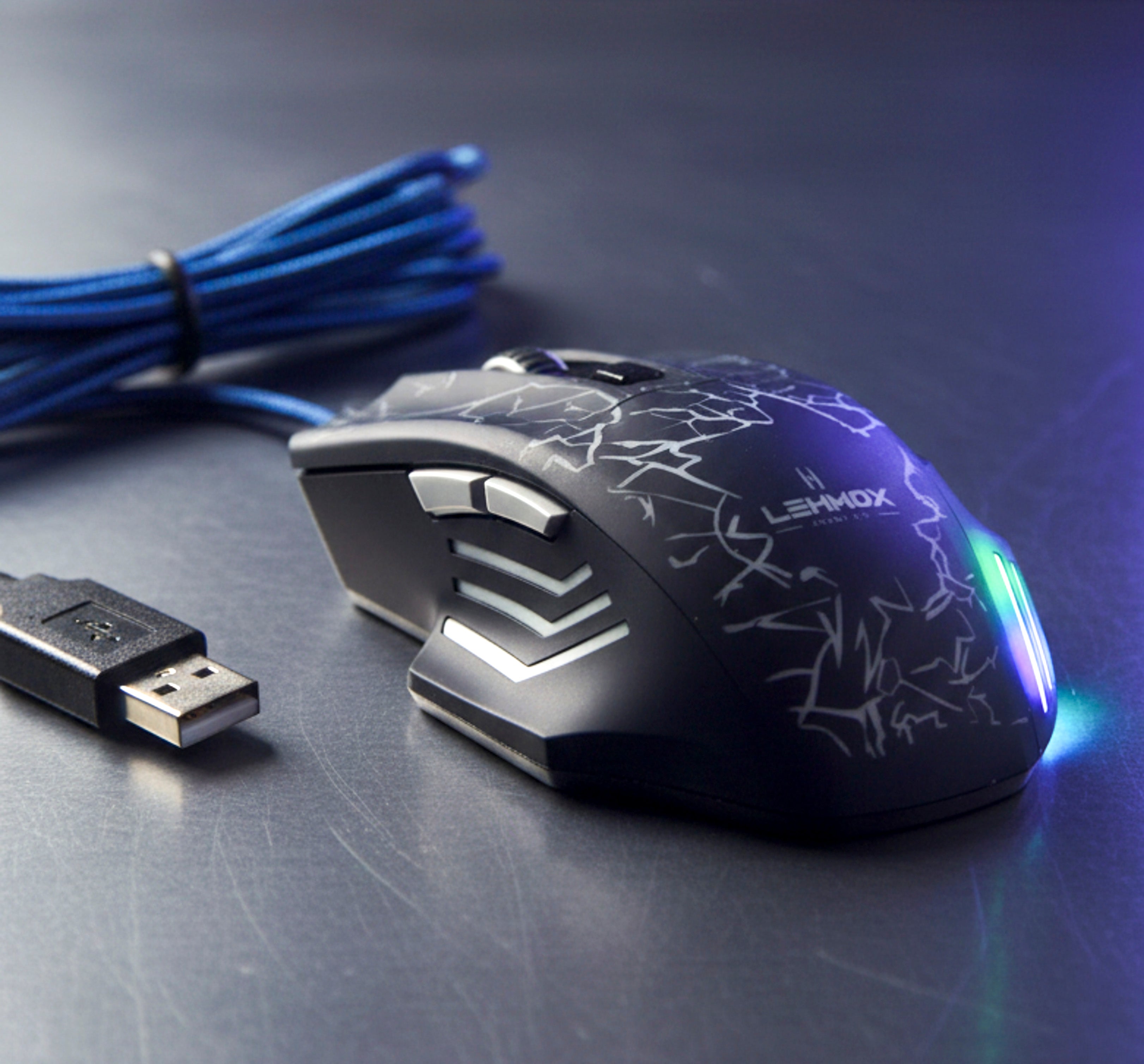 Mouse Gamer Lehmox LEY-A7 RGB USB 2400 DPI 6 Botões LED Gamer