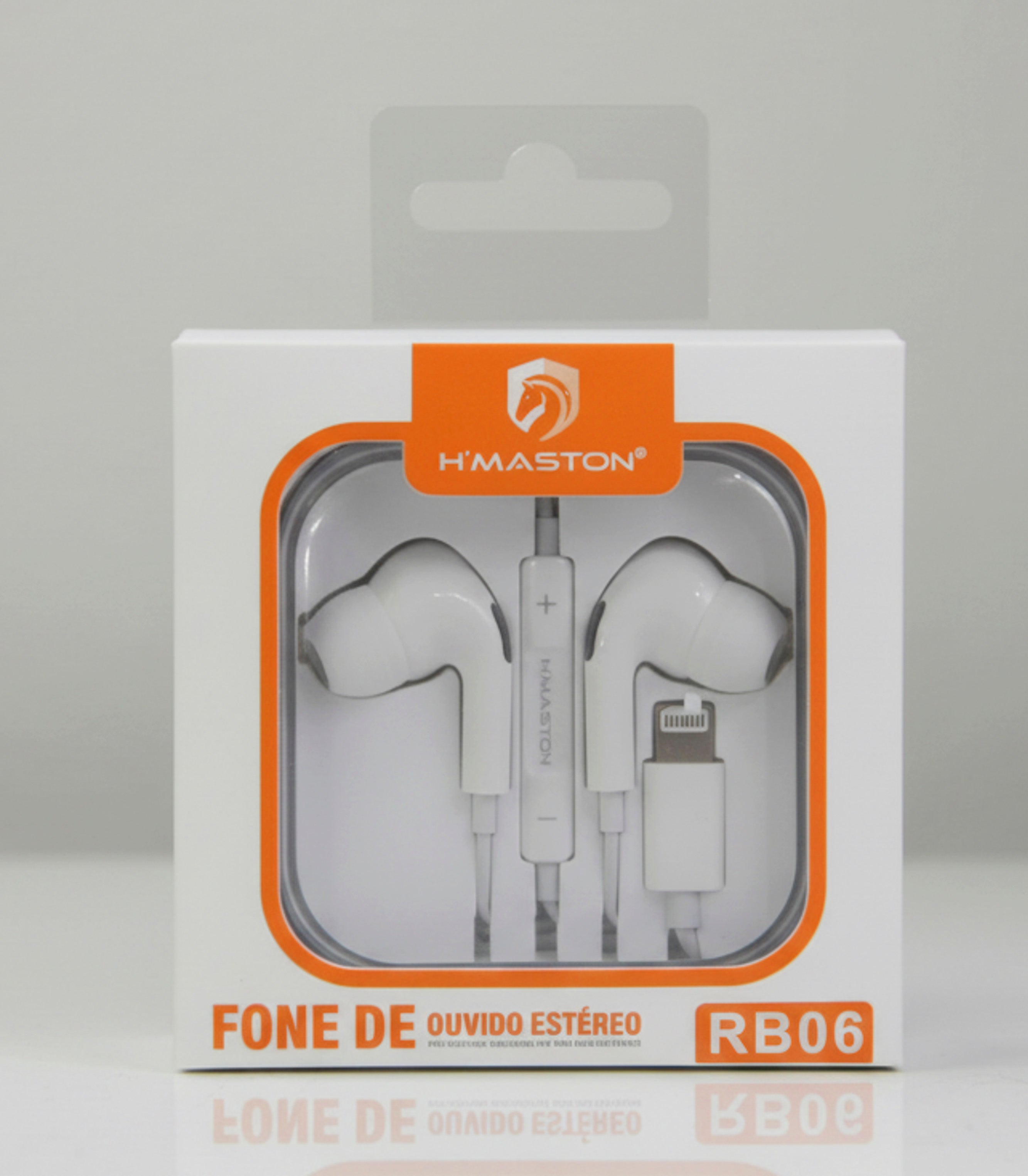 Fone de Ouvido Lightning para iPhone H'Maston RB06 com Microfone e Controle de Volume