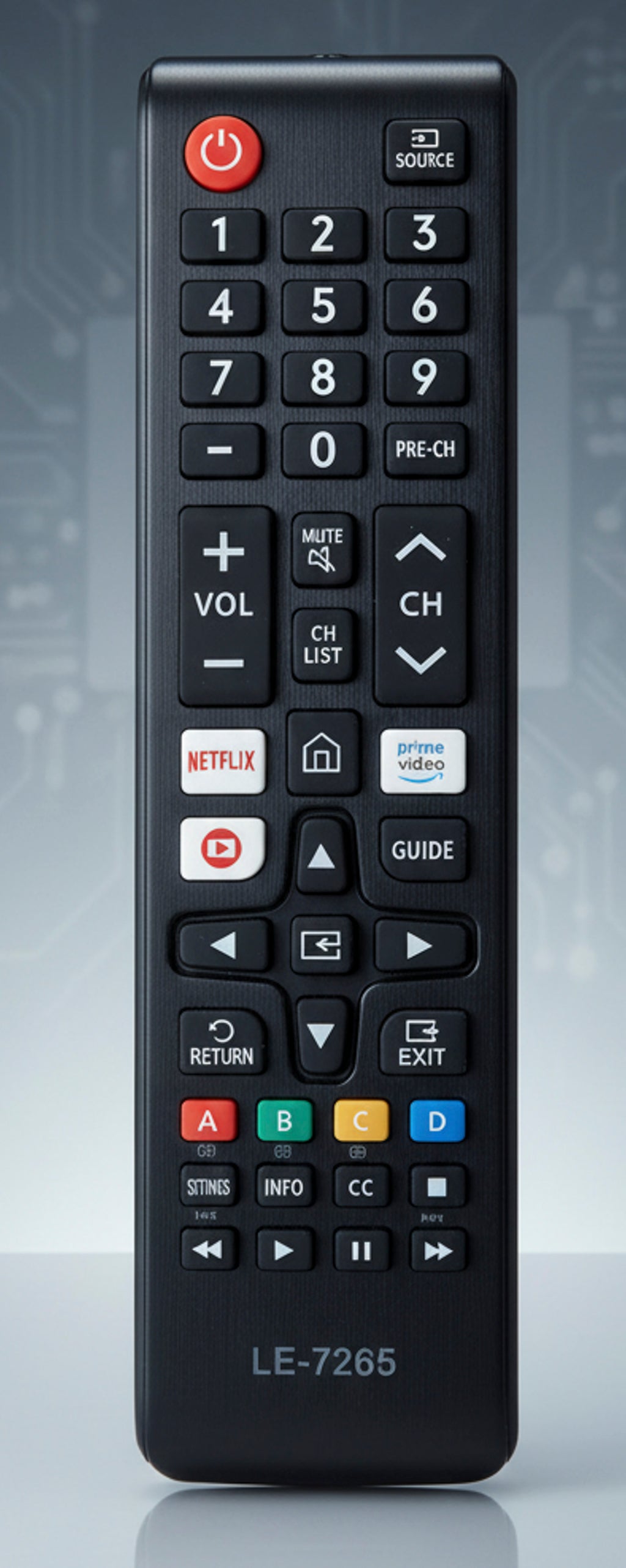 Controle Remoto Smart LE-7265 para TV Samsung Netflix Prime Video