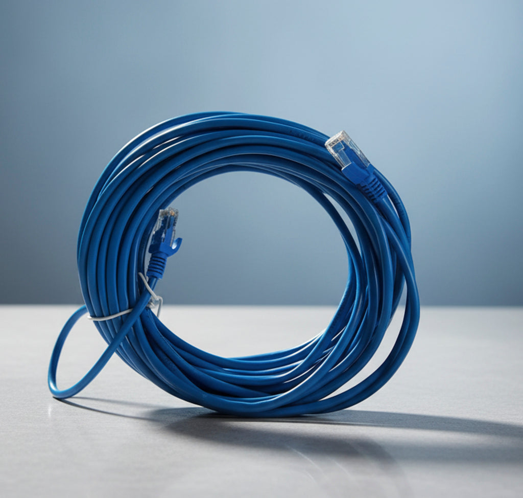 Cabo de Rede Ethernet RJ45 CAT5e 10 Metros Azul Alta Velocidade