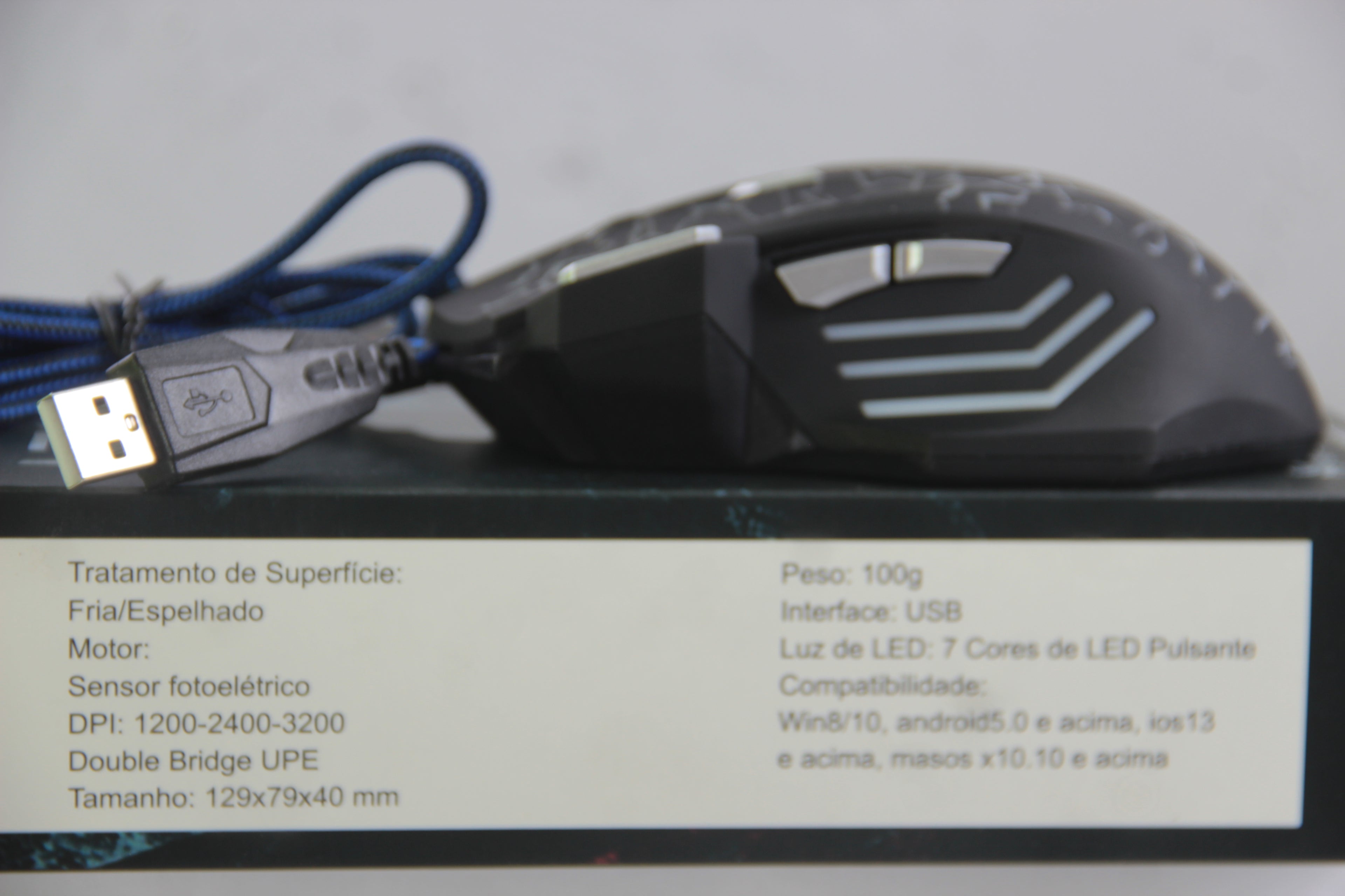 Mouse Gamer Lehmox LEY-A7 RGB USB 2400 DPI 6 Botões LED Gamer