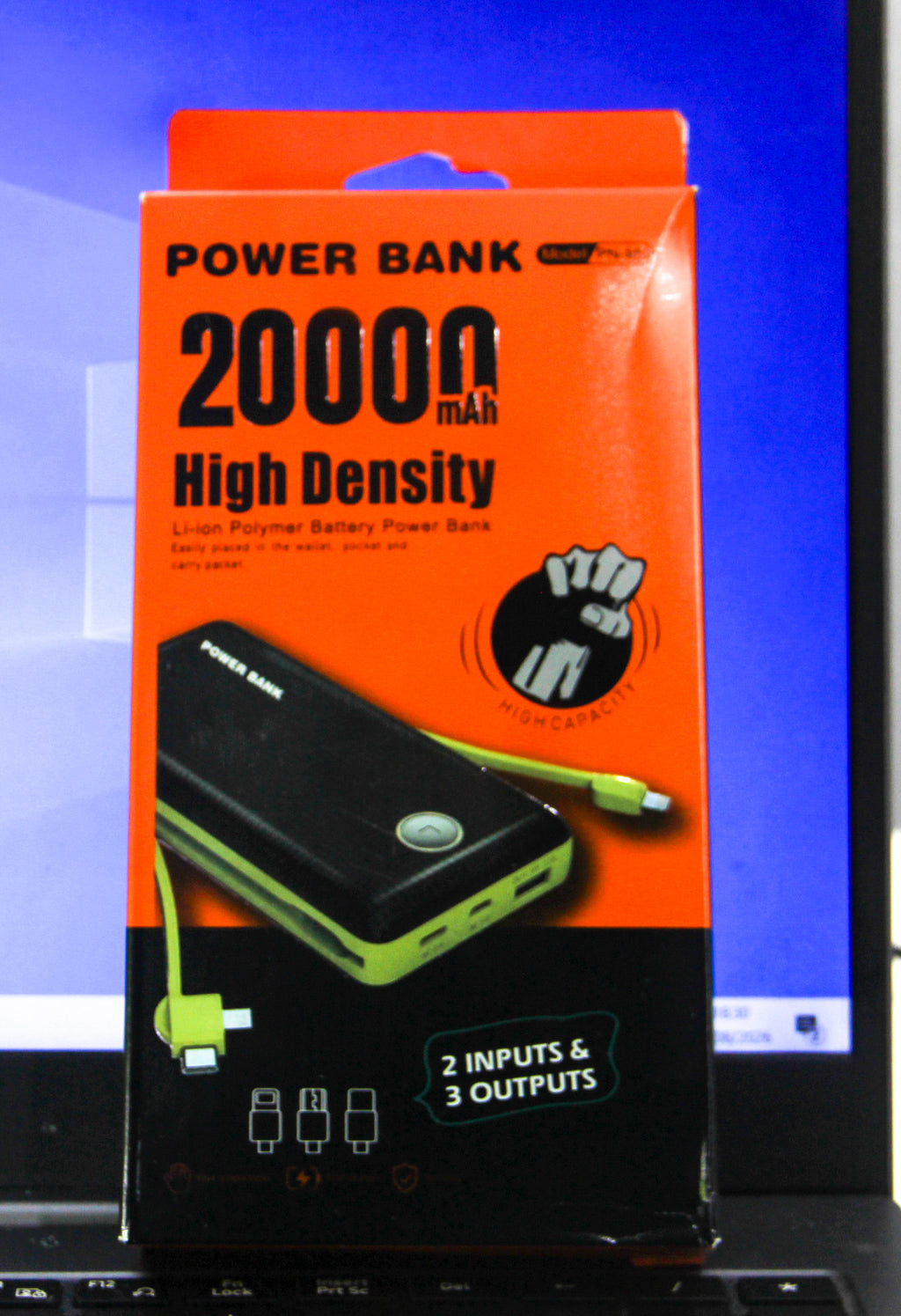 Carregador portátil Power Bank 20.000mAh PN-959 Carregador Portátil 3 Saídas