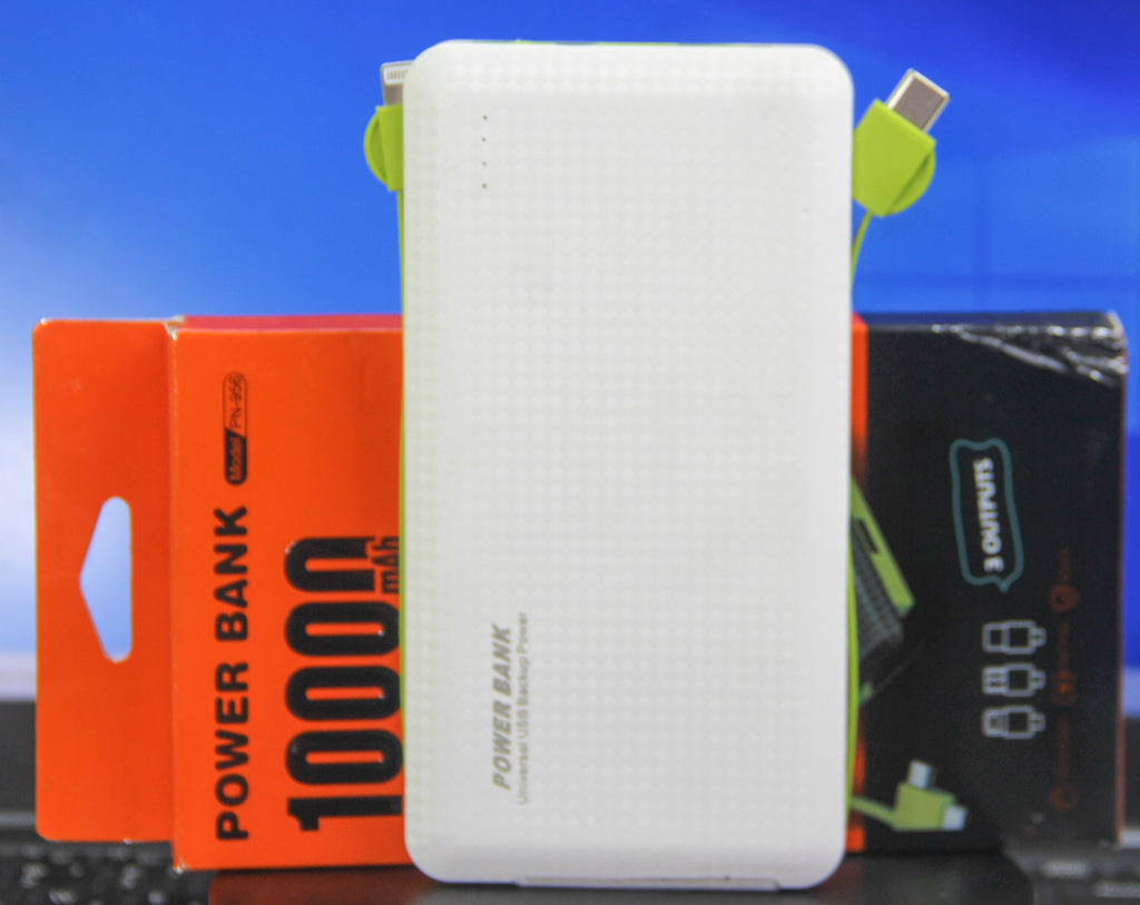 Carregador portátil Power Bank 10.000mAh PN-956 Carregador Portátil 3 Saídas