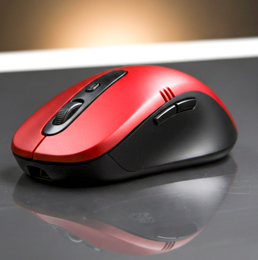 Mouse Sem Fio Wireless Lehmox LEY-172 2.4GHz USB Ergonômico para PC e Notebook Vermelho