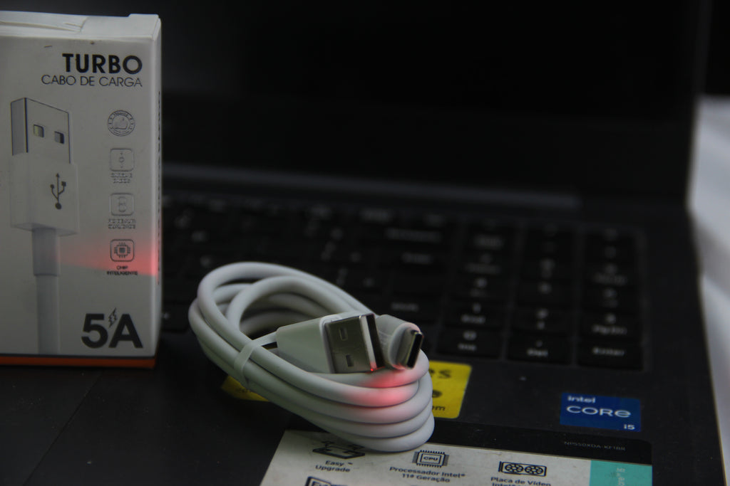 Cabo USB-C Turbo 5A 1 Metro Carregamento Rápido Alpha Gold CB-70