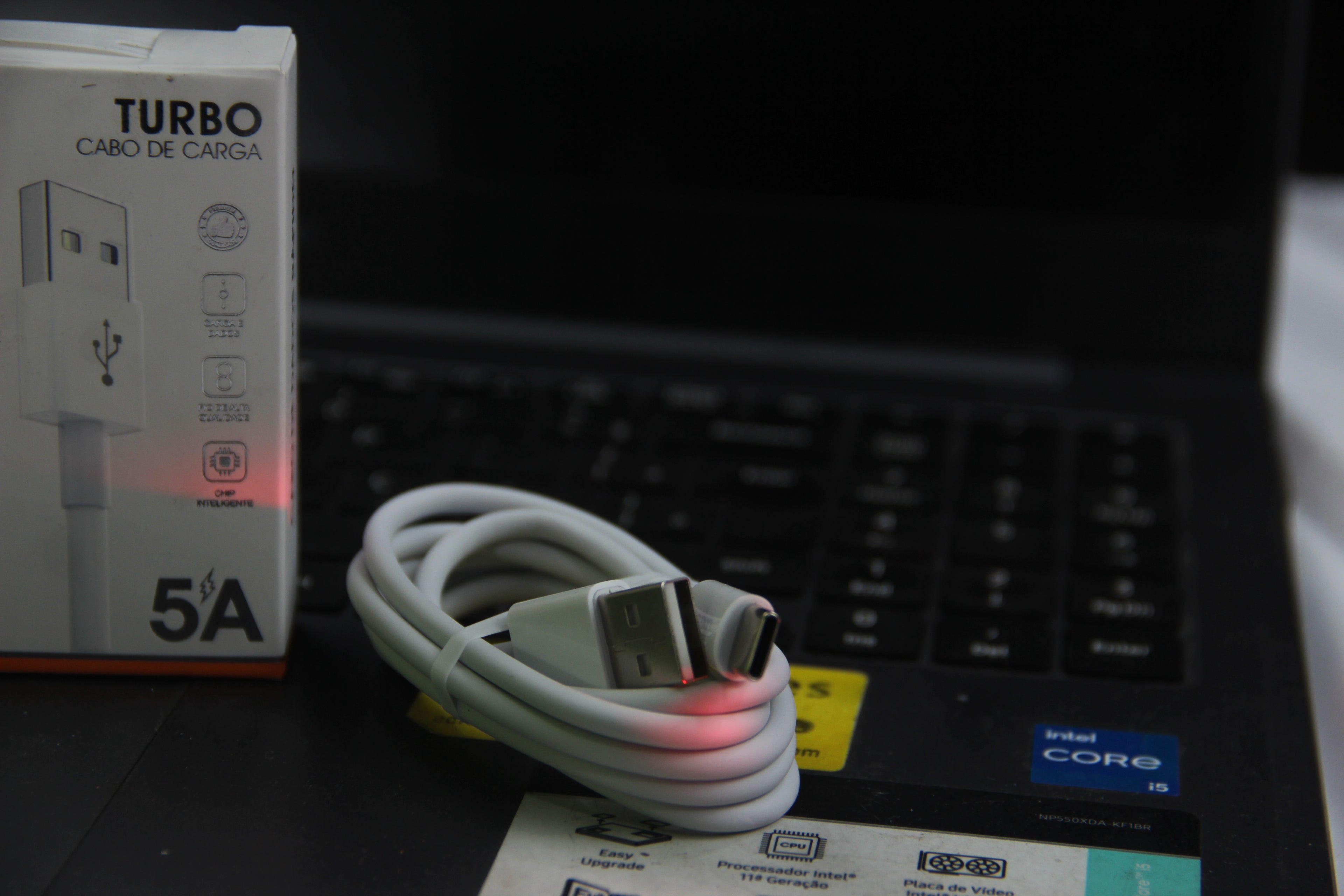 Cabo USB-C Turbo 5A 1 Metro Carregamento Rápido Alpha Gold CB-70