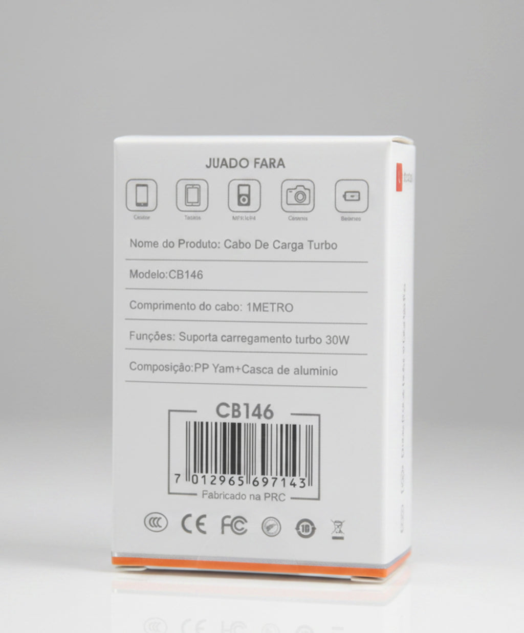 Cabo Turbo USB-C para Lightning 30W 1 Metro Alpha Gold Plus CB146 para iPhone e iPad