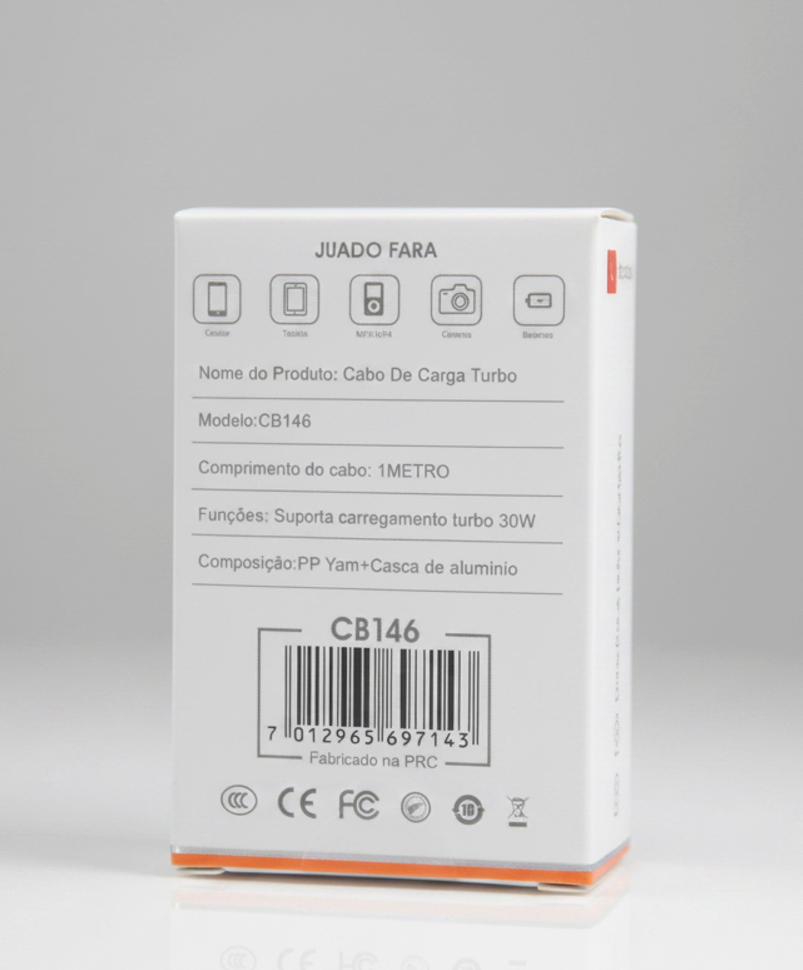 Cabo Turbo USB-C para Lightning 30W 1 Metro Alpha Gold Plus CB146 para iPhone e iPad
