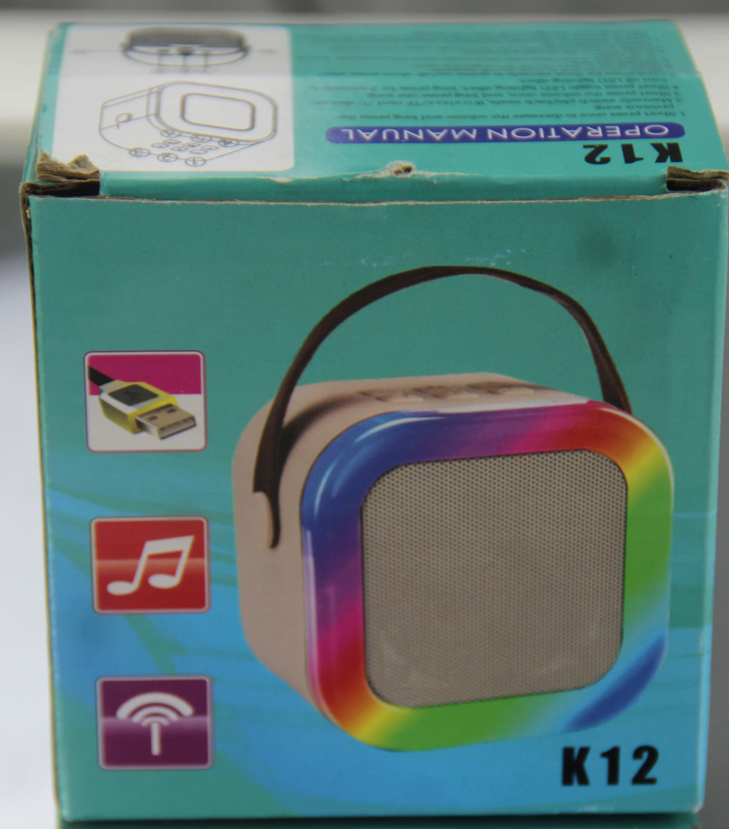 Caixa de Som Bluetooth K12 Portátil com LED RGB