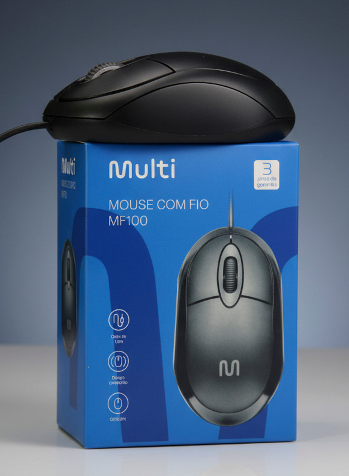 Mouse Multi MF100 Com Fio USB 1200 DPI Preto
