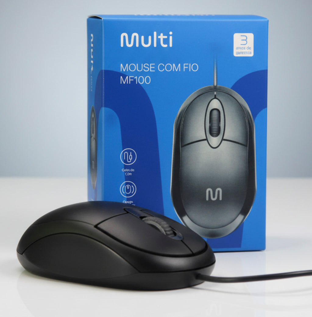 Mouse Multi MF100 Com Fio USB 1200 DPI Preto