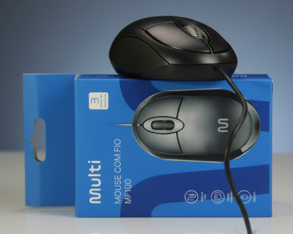 Mouse Multi MF100 Com Fio USB 1200 DPI Preto