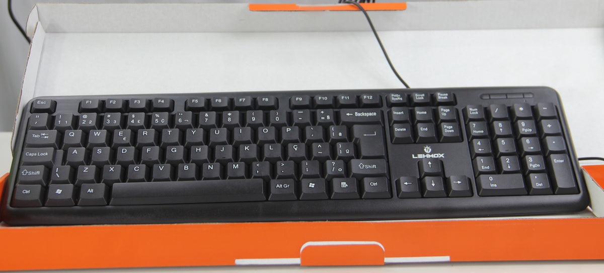 Teclado Kit Teclado e Mouse com Fio USB Lehmox LEY-214 Preto ABNT2