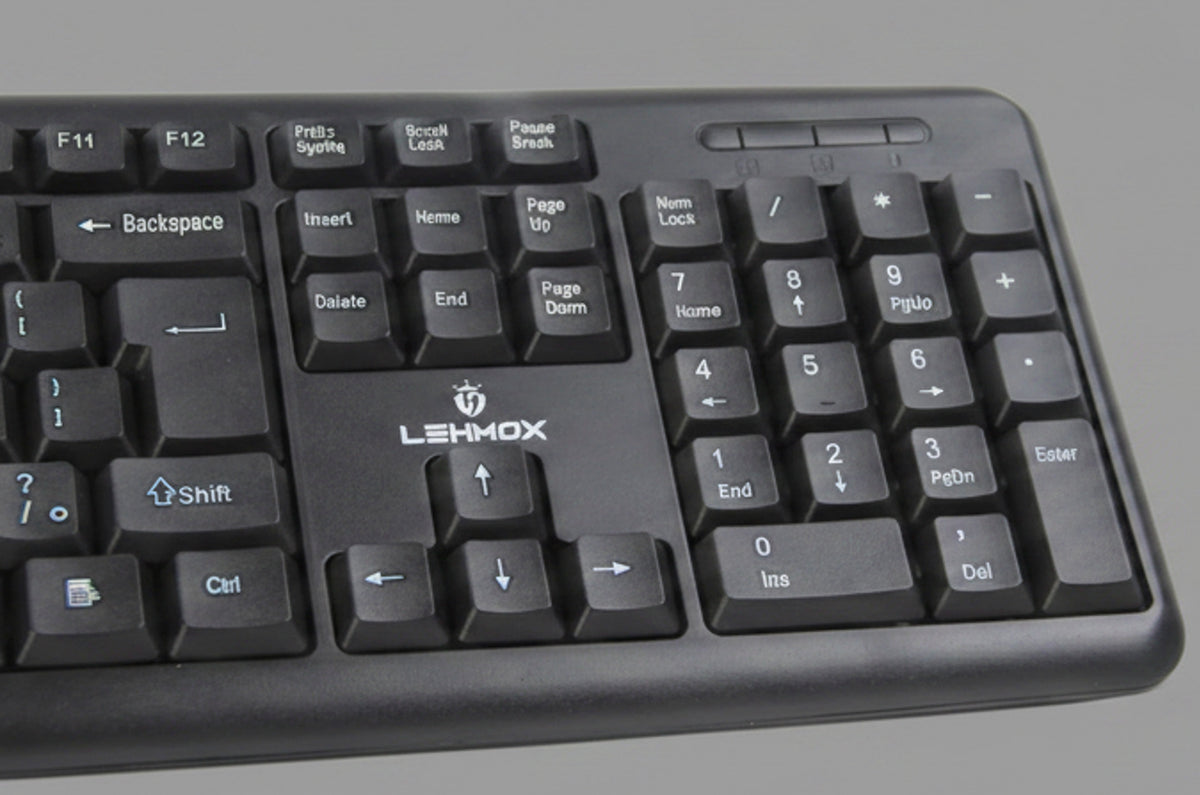 Teclado Kit Teclado e Mouse com Fio USB Lehmox LEY-214 Preto ABNT2