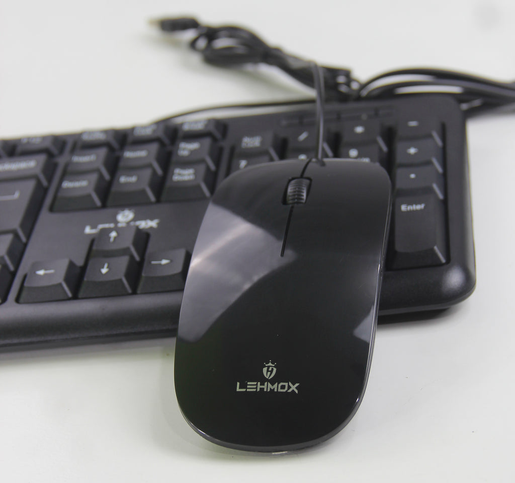 Teclado Kit Teclado e Mouse com Fio USB Lehmox LEY-214 Preto ABNT2