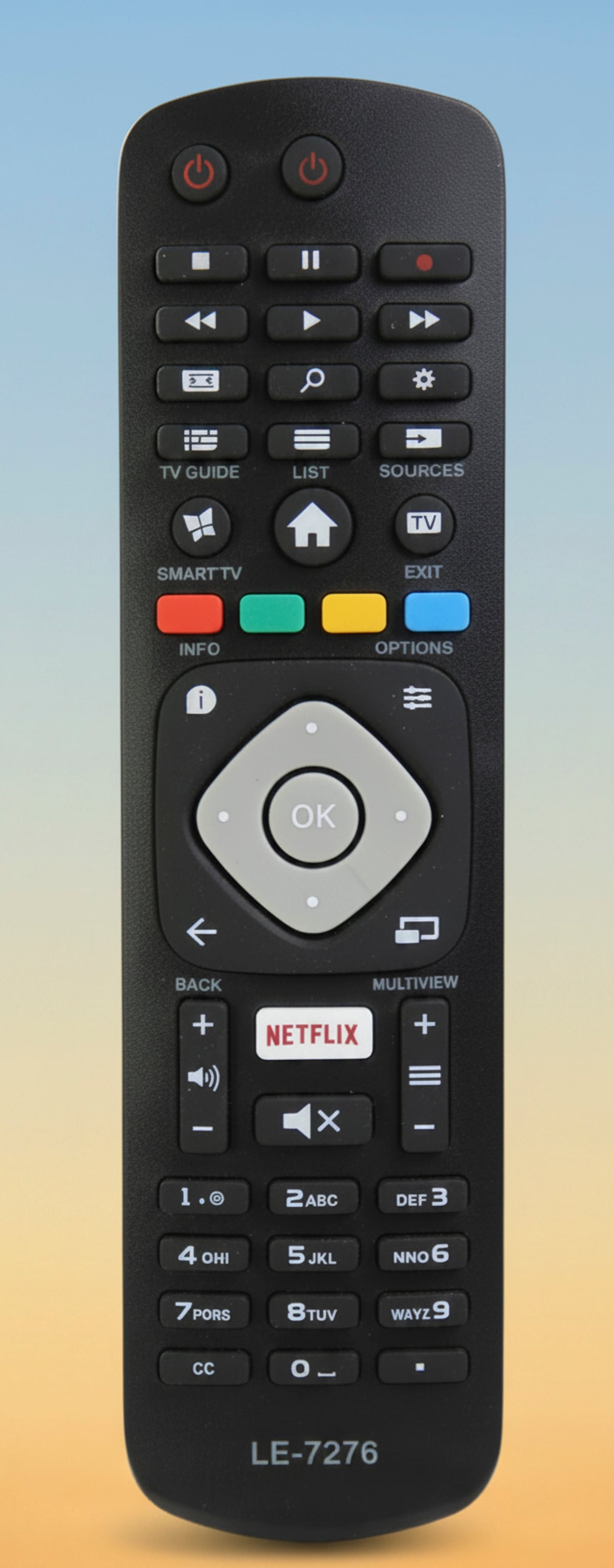 Controle Remoto para Smart TV LE-7276 com Tecla Netflix