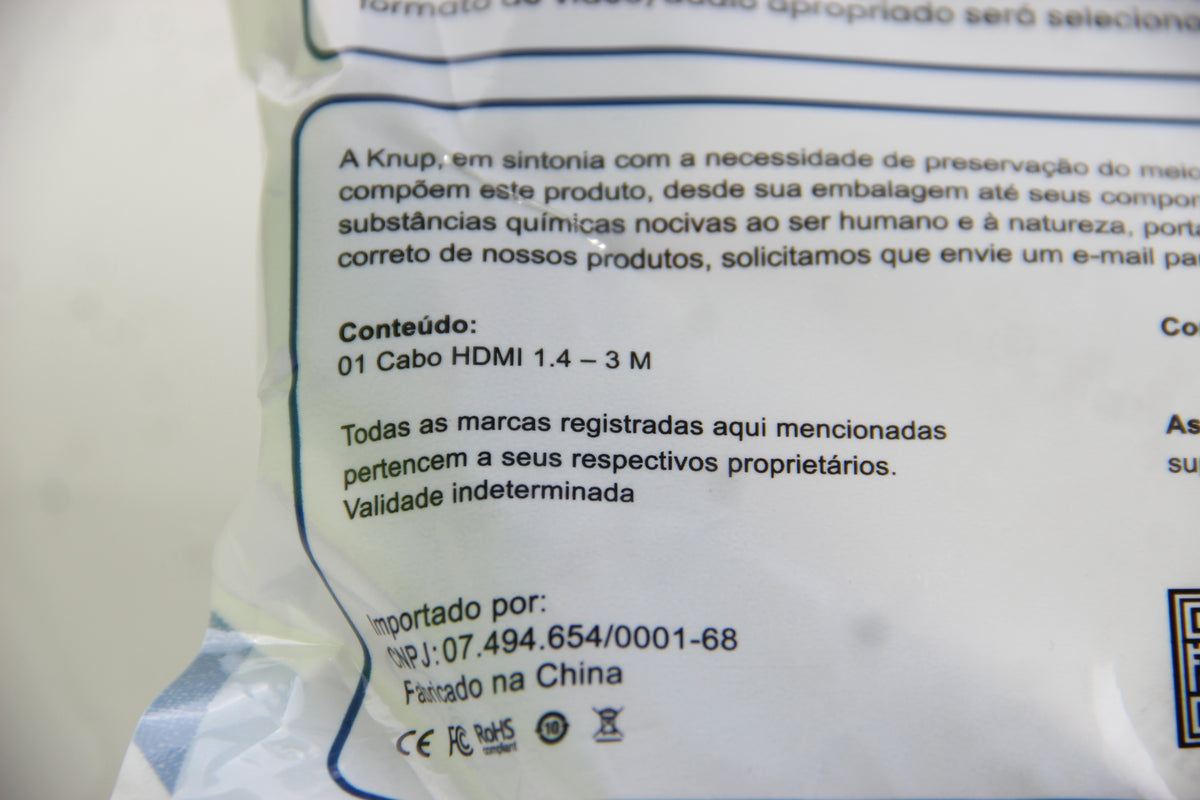 Cabo HDMI 1.4 3 Metros Full HD 1080p – KP-YP5003